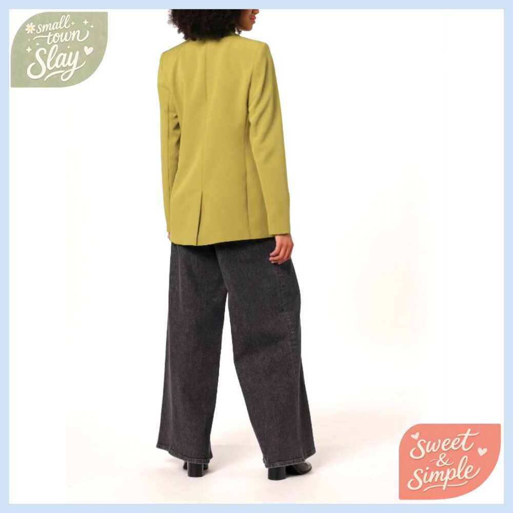 Long Blazer Regular Fit Polyester Wool Blend Notc… - image 7